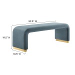 Koda Performance Velvet Waterfall Long Bench - Image 31
