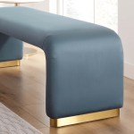 Koda Performance Velvet Waterfall Long Bench - Image 37