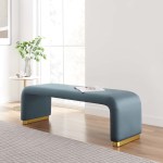 Koda Performance Velvet Waterfall Long Bench - Image 36