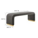 Koda Performance Velvet Waterfall Long Bench - Image 49