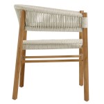 Vienna 5-Piece Outdoor Patio Teak and Rope Dining Set with Curved-Back Armchairs - Image 39