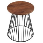 Valeo Round Wood and Metal Side Table - Image 5