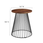Valeo Round Wood and Metal Side Table - Image 4
