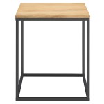 Zora Square Wood and Metal Side Table - Image 5