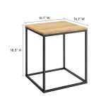 Zora Square Wood and Metal Side Table - Image 4