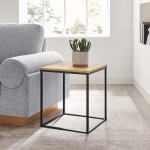 Zora Square Wood and Metal Side Table - Image 9