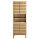 Render Tall Bathroom Storage Cabinet in Oak - Image 6