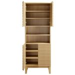 Render Tall Bathroom Storage Cabinet in Oak - Image 5
