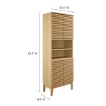 Render Tall Bathroom Storage Cabinet in Oak - Image 7