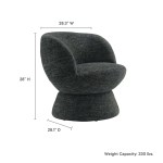 Vesta Chenille Fabric Upholstered Swivel Chair - Image 12