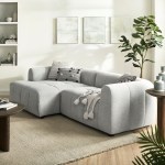 Liana Left-Facing Upholstered Fabric Modular Sofa with Chaise - Image 24