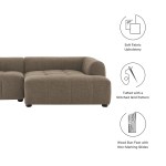 Liana Right-Facing Upholstered Fabric Modular Sofa with Chaise - Image 11
