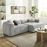 Liana Right-Facing Upholstered Fabric Modular Sofa with Chaise - Image 24