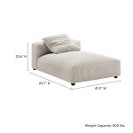 Solace Modular Corduroy Upholstered Armless Chaise Lounge - Image 3