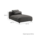 Solace Modular Upholstered Fabric Armless Chaise Lounge - Image 3