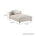 Solace Modular Upholstered Fabric Armless Chaise Lounge - Image 21