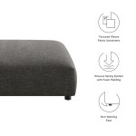 Solace Modular Upholstered Fabric Ottoman - Image 3
