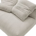 Solace Modular Corduroy Upholstered Armless Loveseat - Image 8