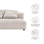 Solace Modular Corduroy Upholstered Armless Loveseat - Image 4