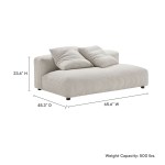 Solace Modular Corduroy Upholstered Armless Loveseat - Image 3