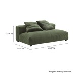 Solace Modular Corduroy Upholstered Armless Loveseat - Image 12