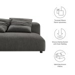 Solace Modular Upholstered Fabric Armless Loveseat - Image 4