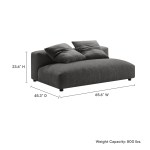 Solace Modular Upholstered Fabric Armless Loveseat - Image 3