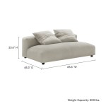 Solace Modular Upholstered Fabric Armless Loveseat - Image 12
