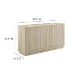 Hollis 59" Travertine Sideboard - Image 3