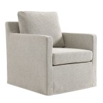 Serene Fabric Slipcovered Swivel Armchair - Image 2