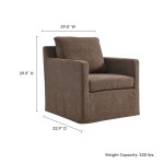 Serene Fabric Slipcovered Swivel Armchair - Image 13