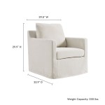 Serene Fabric Slipcovered Swivel Armchair - Image 22