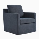 Serene Fabric Slipcovered Swivel Armchair - Image 29