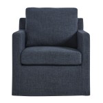 Serene Fabric Slipcovered Swivel Armchair - Image 34