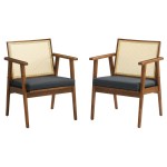 Thera Vegan Leather and Cane Accent Armchairs Set of 2 - Image 2