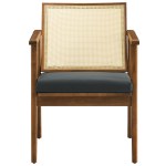 Thera Vegan Leather and Cane Accent Armchairs Set of 2 - Image 8