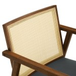 Thera Vegan Leather and Cane Accent Armchairs Set of 2 - Image 9