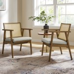 Thera Vegan Leather and Cane Accent Armchairs Set of 2 - Image 20