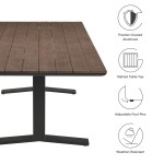 Gavelston 91" Outdoor Patio Aluminum Dining Table - Image 11
