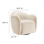 Compose Performance Velvet Swivel Armchair - Image 3