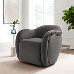 Compose Performance Velvet Swivel Armchair - Image 36