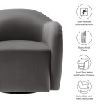 Compose Performance Velvet Swivel Armchair - Image 31
