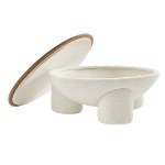 Tridome Round Boucle Upholstered Storage Coffee Table - Image 6