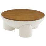 Tridome Round Boucle Upholstered Storage Coffee Table