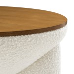 Tridome Round Boucle Upholstered Storage Coffee Table - Image 7