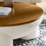 Tridome Round Boucle Upholstered Storage Coffee Table - Image 12