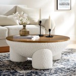 Tridome Round Boucle Upholstered Storage Coffee Table - Image 10