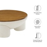 Tridome Round Boucle Upholstered Storage Coffee Table - Image 4