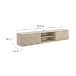 Render 70" Faux Travertine Wall-Mount Media Console TV Stand - Image 3