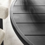 Nautica Outdoor Patio 60" Round Aluminum Dining Table - Image 14